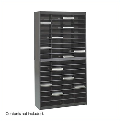 Safco E-Z Stor Black Mail Organizer, 72 Letter Size Compartments