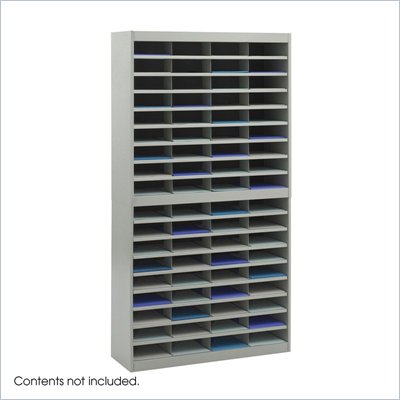 Safco E-Z Stor Grey Mail Organizer, 72 Letter Size Compartments