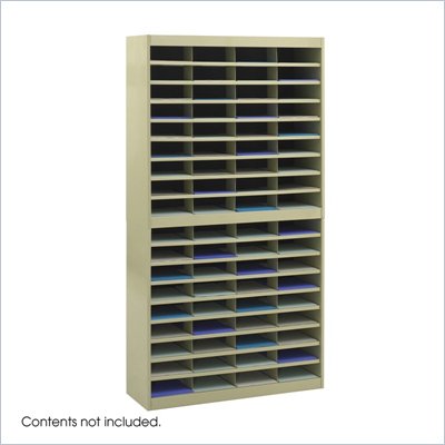 Safco E-Z Stor Sand Mail Organizer, 72 Letter Size Compartments
