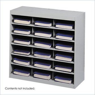 Safco E-Z Stor Grey Steel Mail Organizer, 18 Compartments