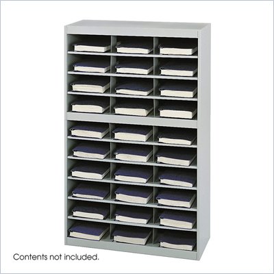 Safco E-Z Stor Grey Steel Mail Organizer, 30 Compartments