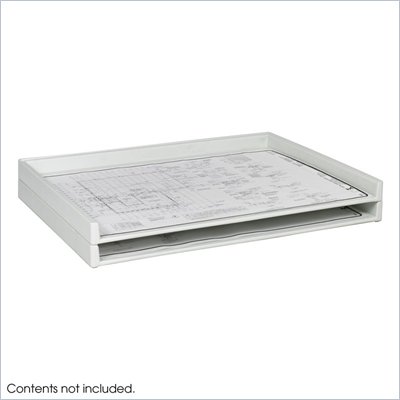 Safco Giant Stack Plastic File Tray for 30"x 42" Documents in White (Set of 2)