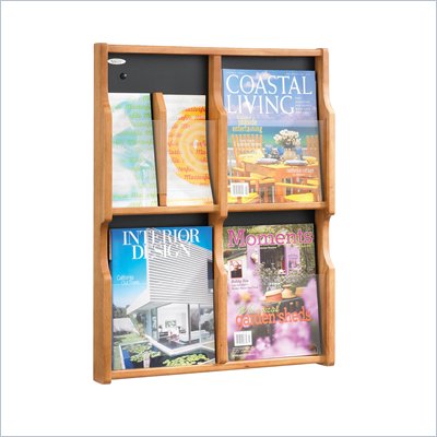 Safco Expose 4 Magazine 8 Pamphlet in Medium Oak Finish
