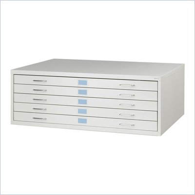 Safco Medium Facil 5 Drawer Metal Flat Files Cabinet in Light Gray 
