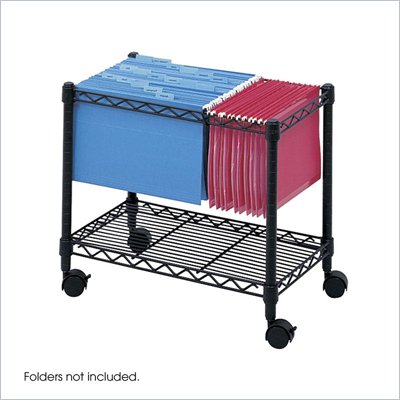 Safco Wire Mobile File Cart in Black