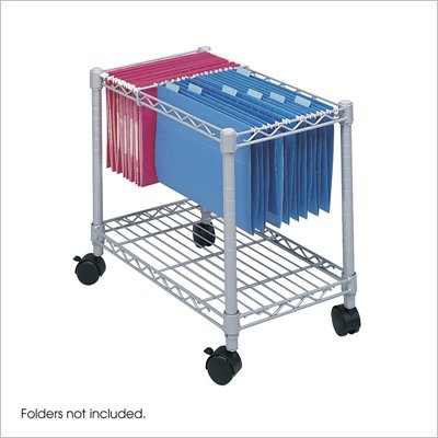 Safco Wire Mobile File Cart in Gray
