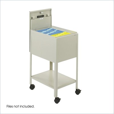Safco Standard Mobile Letter Size Tub File with Lock in Putty