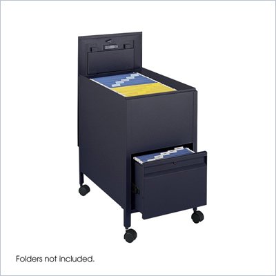Safco Locking Mobile Letter Size Tub File with Drawer in Black
