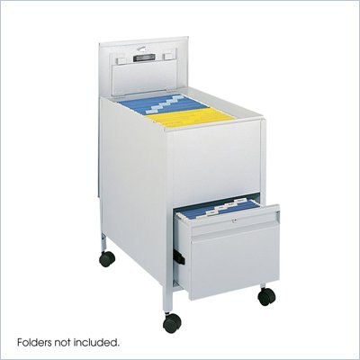 Safco Locking Mobile Letter Size Tub File with Drawer in Gray