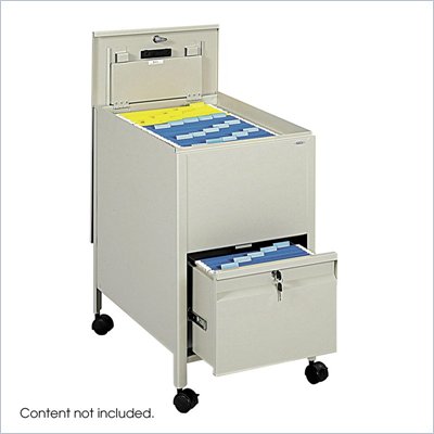 Safco Locking Mobile Letter Size Metal Tub File with Drawer in Putty