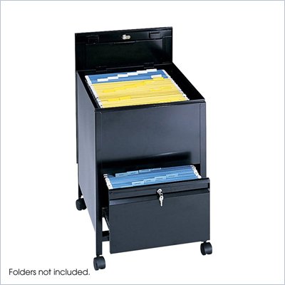Safco Locking Mobile Legal Size Tub File with Drawer in Black
