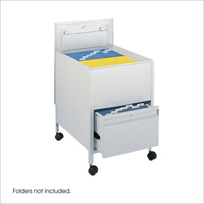 Safco Locking Mobile Legal Size Tub File with Drawer in Gray