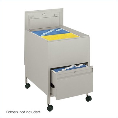 Safco Locking Mobile Legal Size Metal Tub File with 1 Drawer in Putty