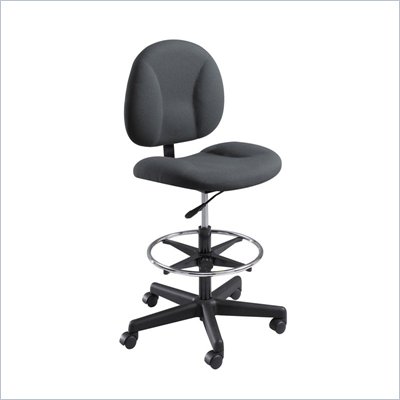 Safco Intern Grey Armless Mid Back Wood Stool