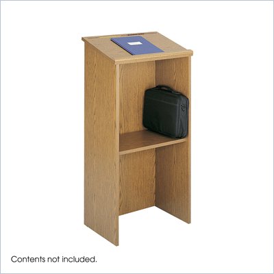 Safco Medium Oak Stand-Up Lectern Podium