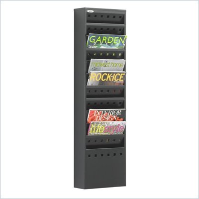 Safco 11-Pocket Steel Magazine Rack in Black