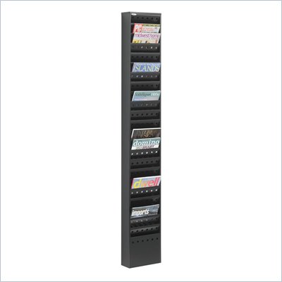 Safco 23-Pocket Steel Magazine Rack in Black