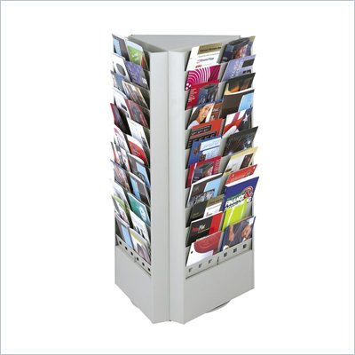 Safco 66 or 33-Pocket Steel Rotary Magazine Rack