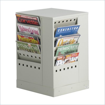 Safco 20 Pocket Steel Rotary Magazine Rack in Gray