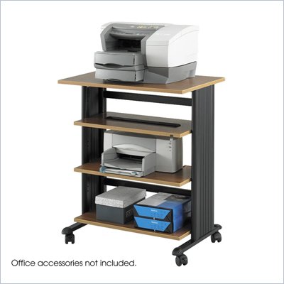 Safco MÜV 4 Level Adjustable Printer Stand in Medium Oak