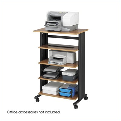 Safco MÜV 5 Level Adjustable Printer Stand in Medium Oak