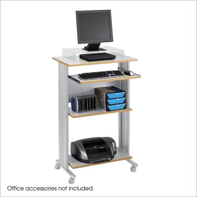 Safco MÜV Standing Wood Workstation in Gray