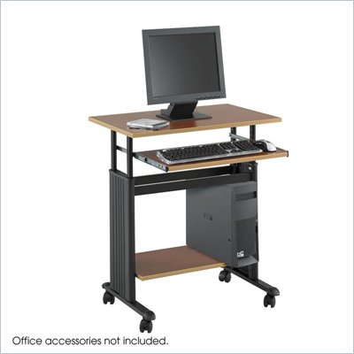 Safco MÜV 28" Height Adjustable Metal / Wood Workstation in Cherry
