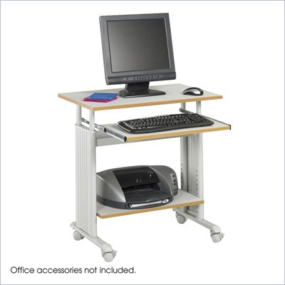 Safco MÜV 28" Height Adjustable Wood Workstation in Gray