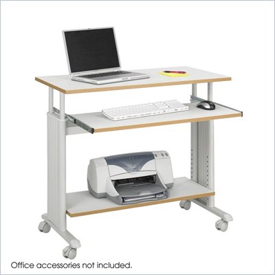 Safco MÜV 35" Height Adjustable Wood Workstation in Gray