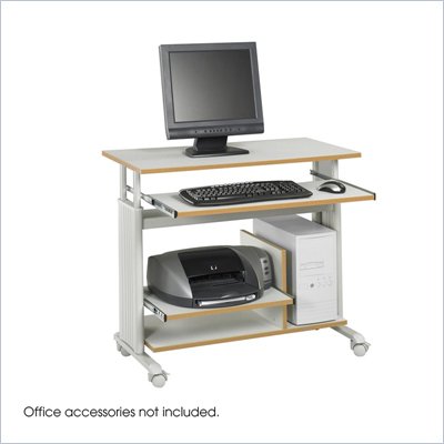 Safco MÜV Mini Tower Height Adjustable Wood Workstation in Gray