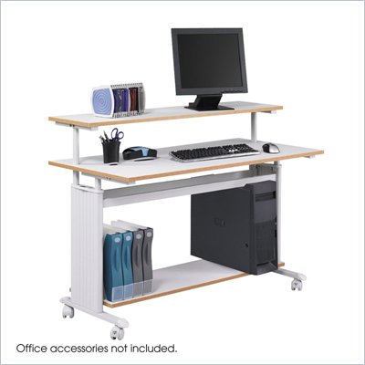 Safco MÜV Extra Wide Wood Workstation in Gray