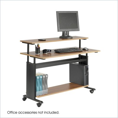 Safco MÜV Extra Wide Wood Workstation in Medium Oak