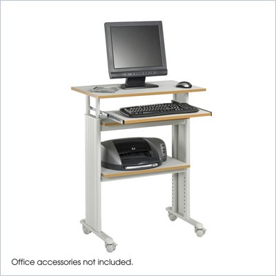 Safco MÜV Standing Height Adjustable Wood / Metal Workstation in Gray