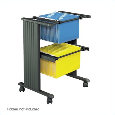 Safco MÜV Single 1 Width Mobile Metal Hanging Files Cart in Black