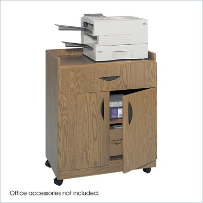 Safco Deluxe Mobile Stand in Medium Oak