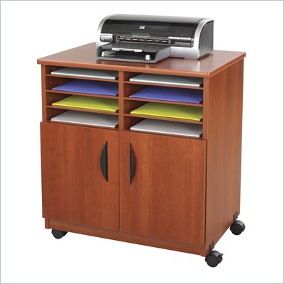 Safco Mobile Machine Stand with Sorter in Cherry