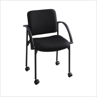 Safco Moto Mobile Stackable Chair in Black (Set of 2)