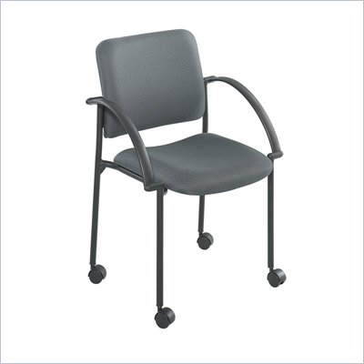 Safco Moto Mobile Stackable Chair in Charcoal (Set of 2)