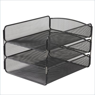 Safco Onyx™ Triple Tray Organizer in Black