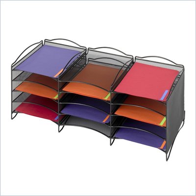 Safco Onyx 12 Compartment Mesh Literature Organizer