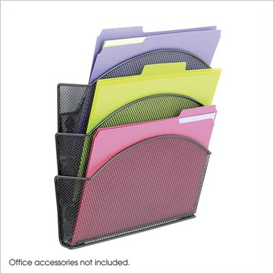 Safco Onyx Magnetic Mesh Triple File Pocket (Set of 6)