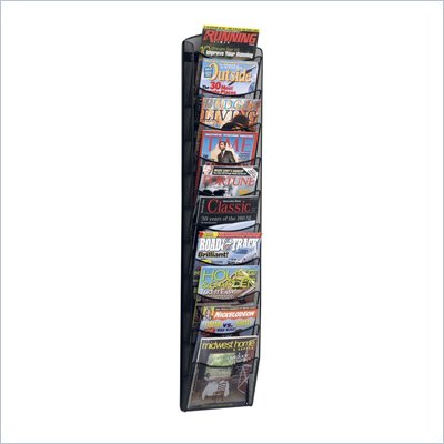 Safco 10-Pocket Black Onyx Magazine Rack