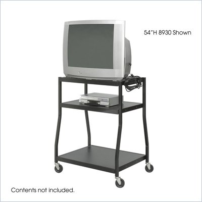 Safco Black Steel Wide-Body Cart 44" High