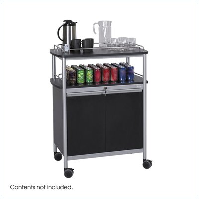 Safco Black Mobile Beverage Cart