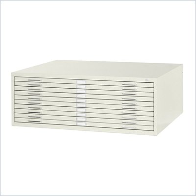 Safco 10 Drawer Metal Flat Files Cabinet for 30" x 42" Files in White