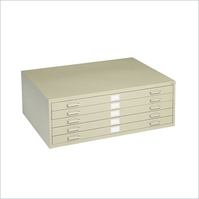 Safco 5 Drawer Metal Flat Files Cabinet for 24" x 36" Documents in Tropic Sand