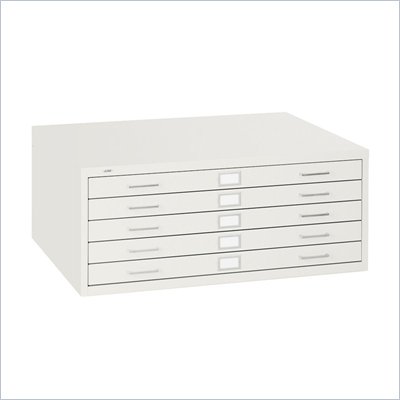 Safco 5 Drawer Metal Flat Files Cabinet for 24" x 36" Documents in White