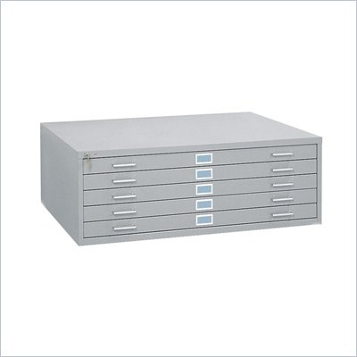 Safco 5 Drawer Metal Flat Files Cabinet for 36" x 48" Documents in Gray