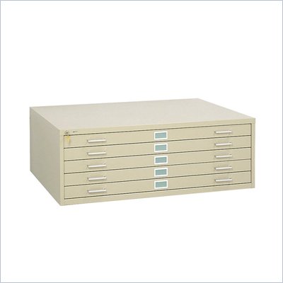 Safco 5 Drawer Metal Flat Files Cabinet for 36" x 48" Files in Tropic Sand