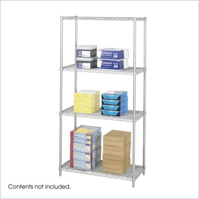 Safco 36"x18" Industrial Wire Shelving in Gray